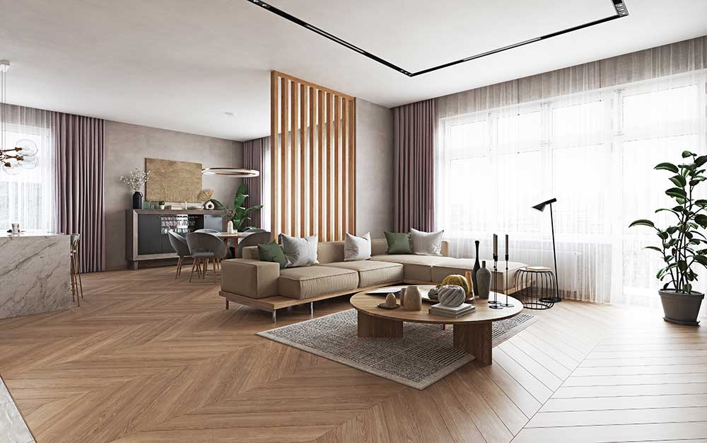 Spacious living room layout at Puravankara Sarjapur Road